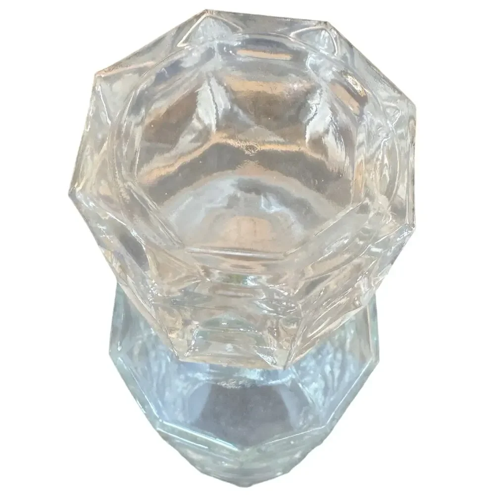 Vintage Mid Century Diamond Pattern Glass Whiskey Decanter 1950s/60s 12”